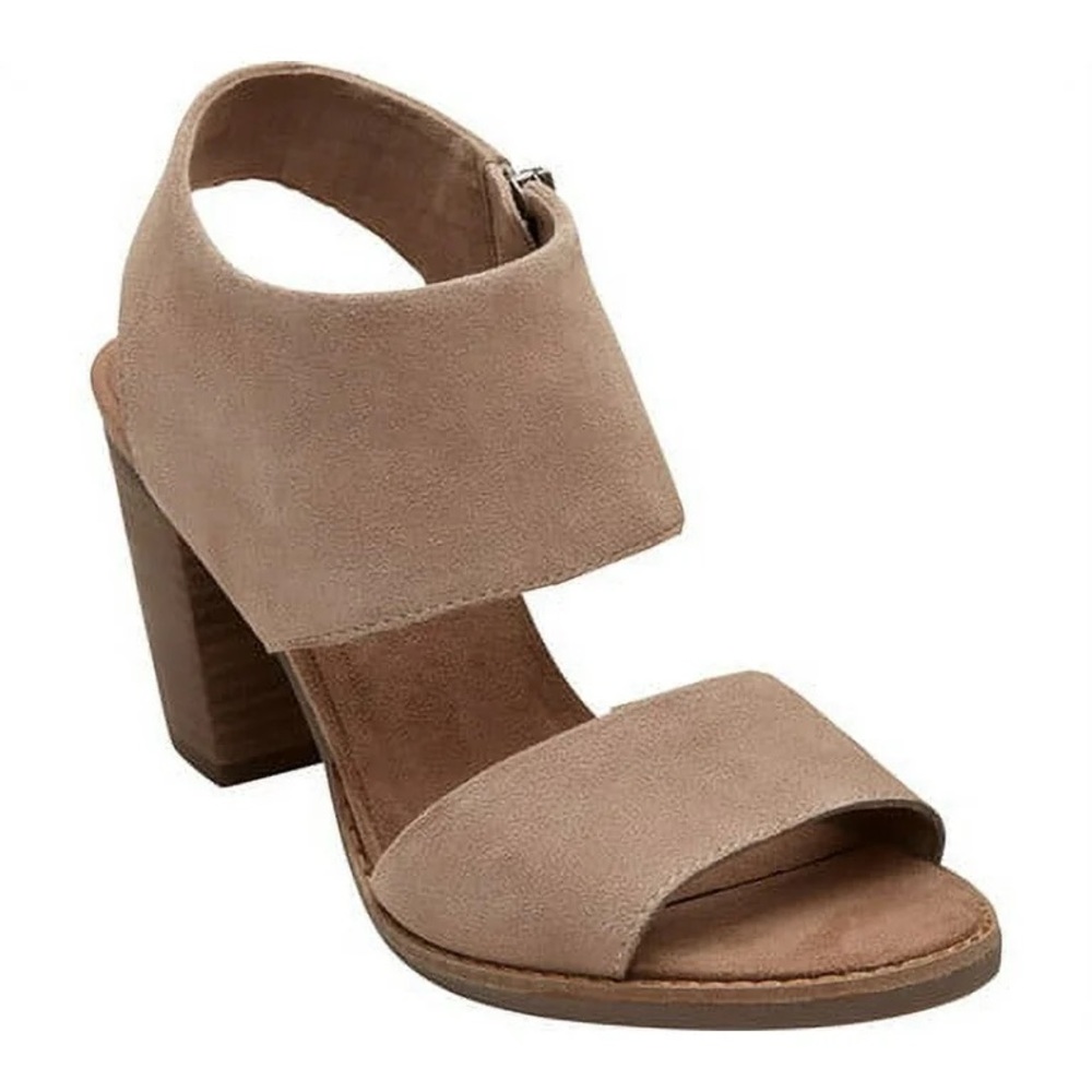 Toms Majorca Cutout Suede Chunky Heels